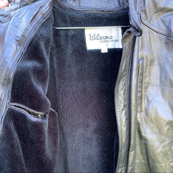 Vintage 70s Wilson’s Leather Bomber Jacket Size 42 - Picture 5 of 8